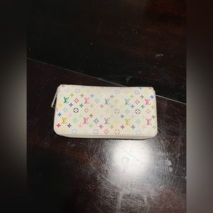Louis Vuitton White Multicolored Monogram Zippy Wallet